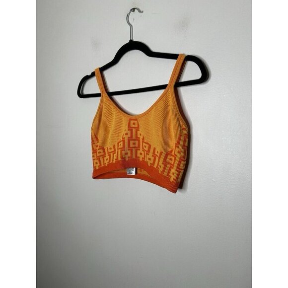 Zara Women's Limitless Contour Collection Orange Seamless Crop Top Size M-L - Picture 2 of 9